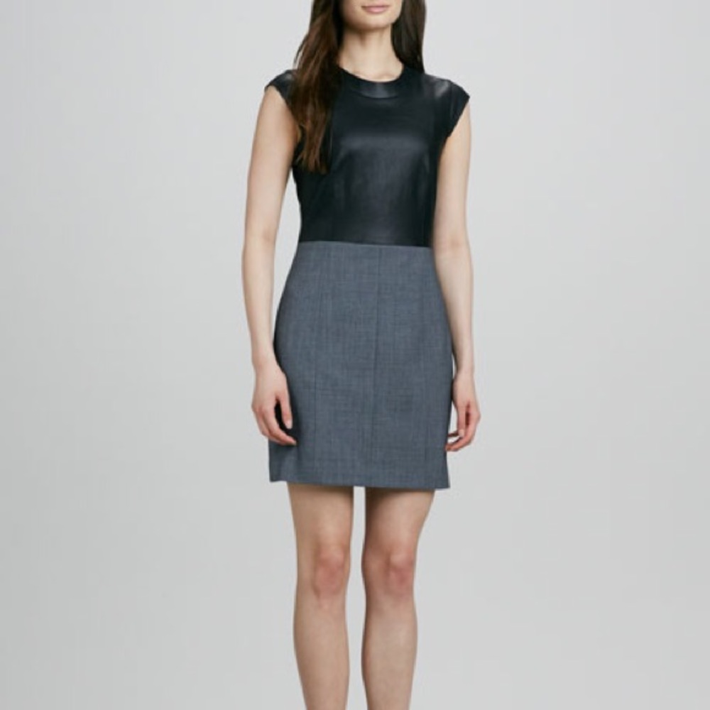 Theory Orinthia C Dress with Leather Bodice